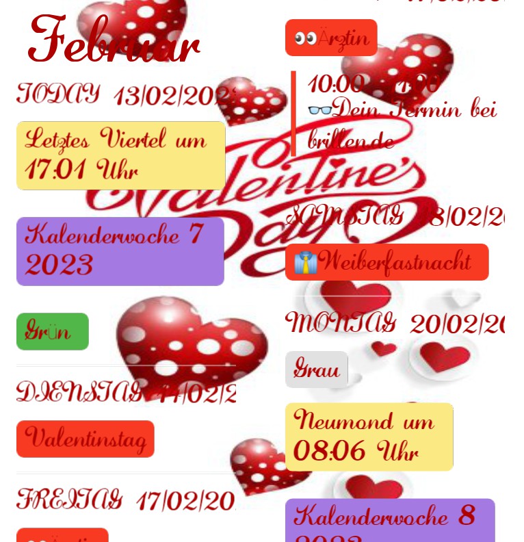 Termine  Valentines Day 