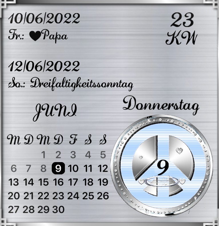 Kalender Diamond Peace hellblau 
