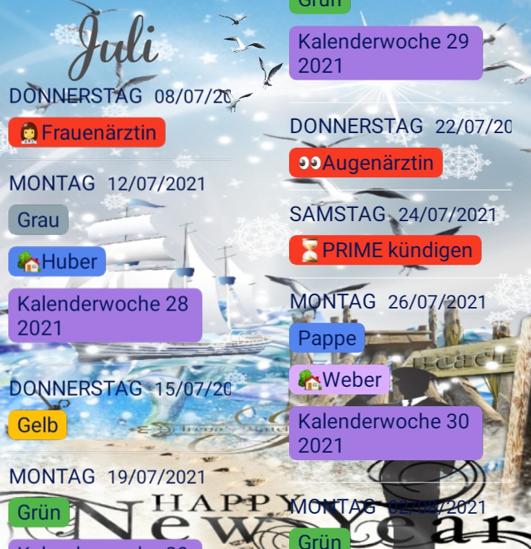 Termine Kuestenkind  20 Silvester New Year Tag