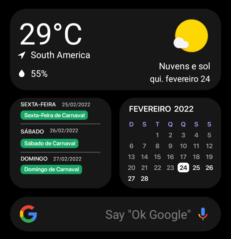 Search Bar Google + Weather - Dark Copy