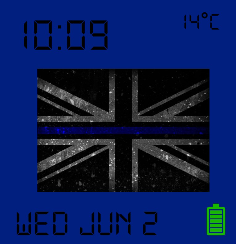 UK Thin blue line flag general information widget 