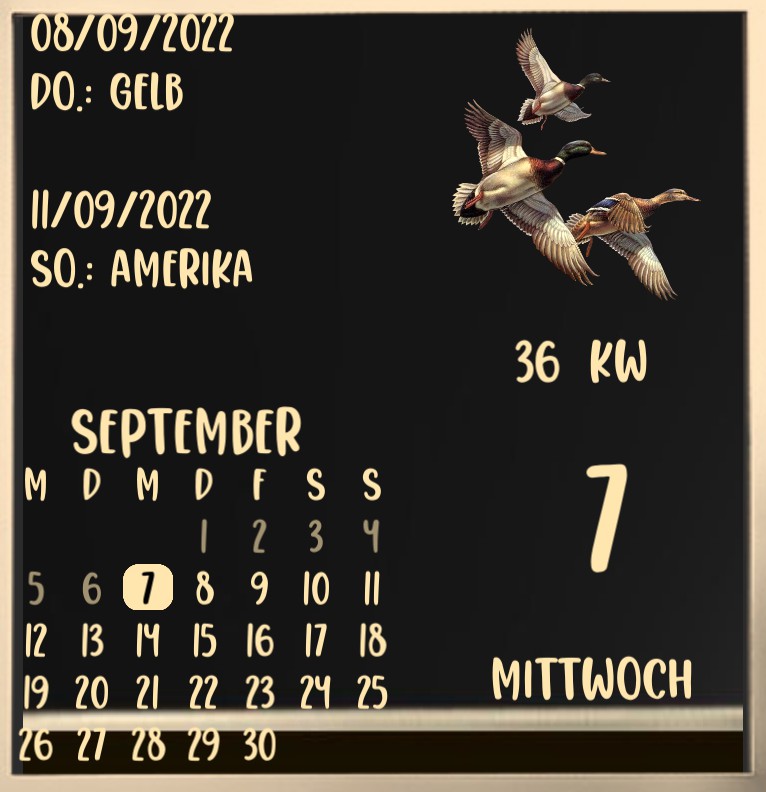 Kalender Zugvoegel Herbst 