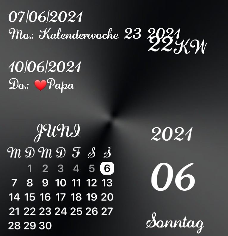Kalender Black and White 