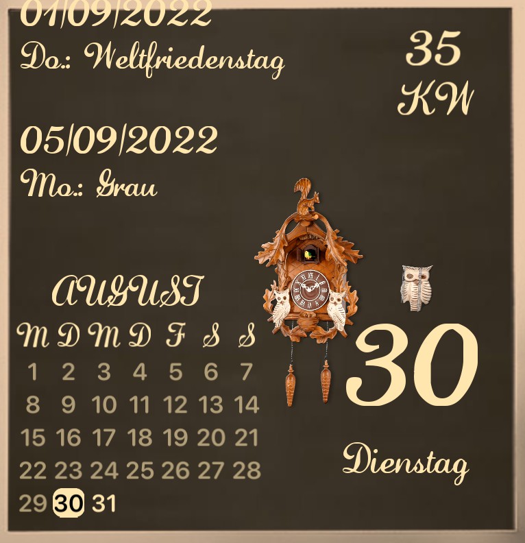 Kalender Kuckucksuhr 