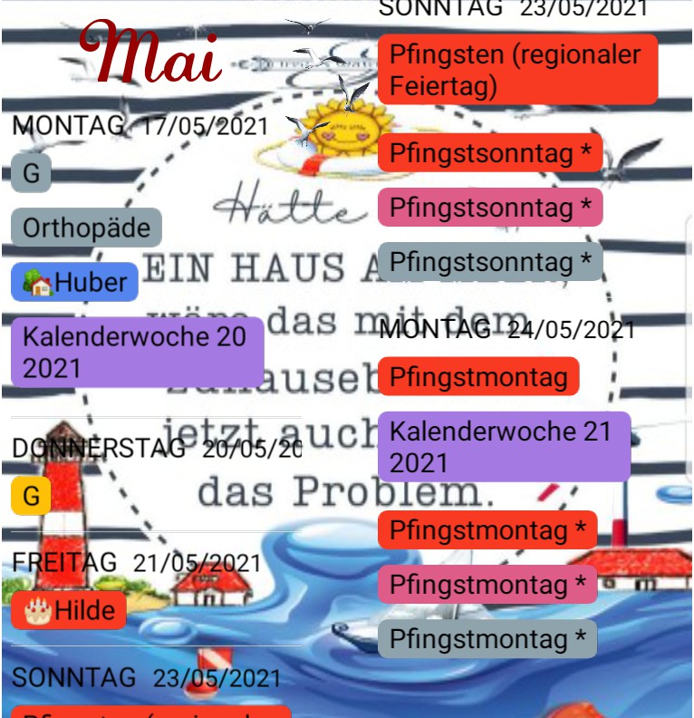 Termine Kuestenkind  4 Tag