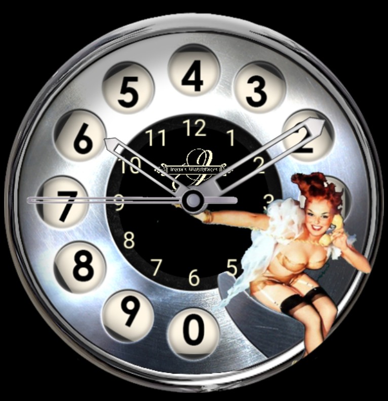 Clock Old Phone Pin Up 