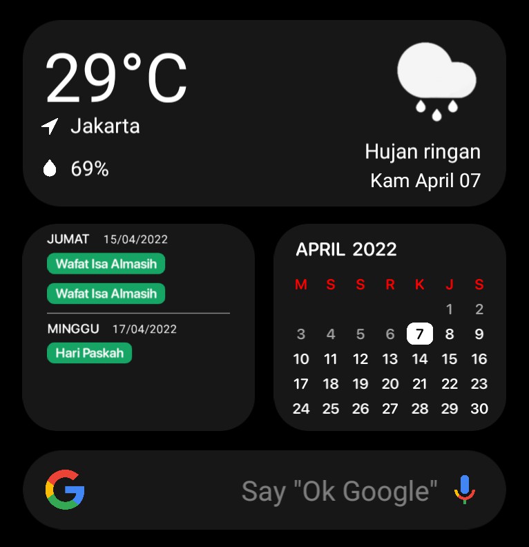 Search Bar Google + Weather - Dark Copy