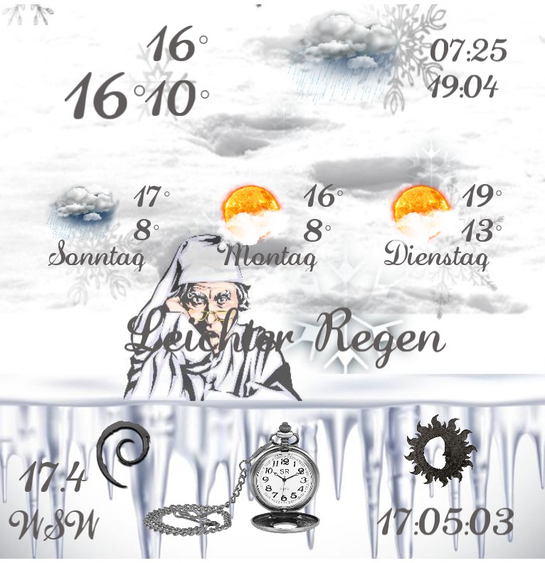 Wetter Wintertextur  Wecker 