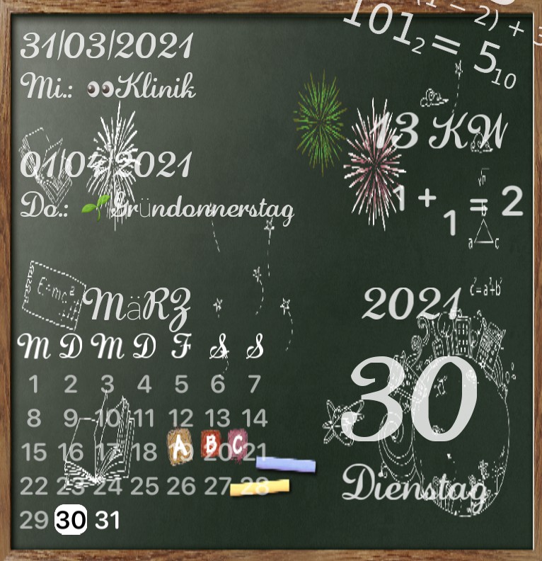 Kalender Kreidetafel  1