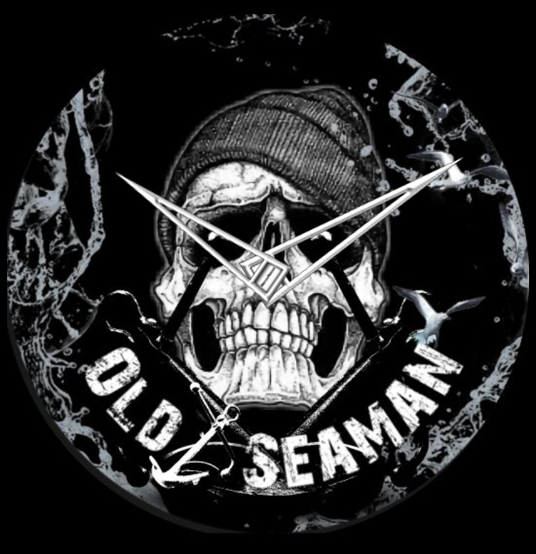 Clock Old Seaman Skull  Copy