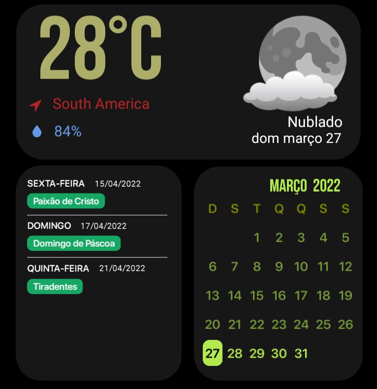 Search Bar Google + Weather - Dark Copy