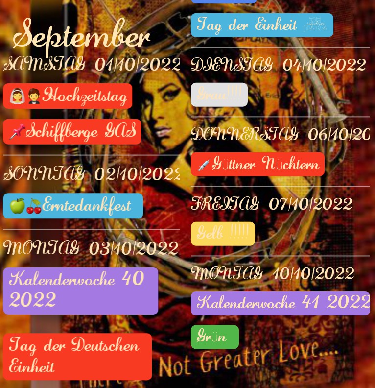  Termine Amy Greater Love 