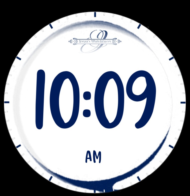 Clock White Blue 