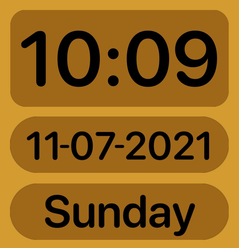 Digital Clock + Date + Day