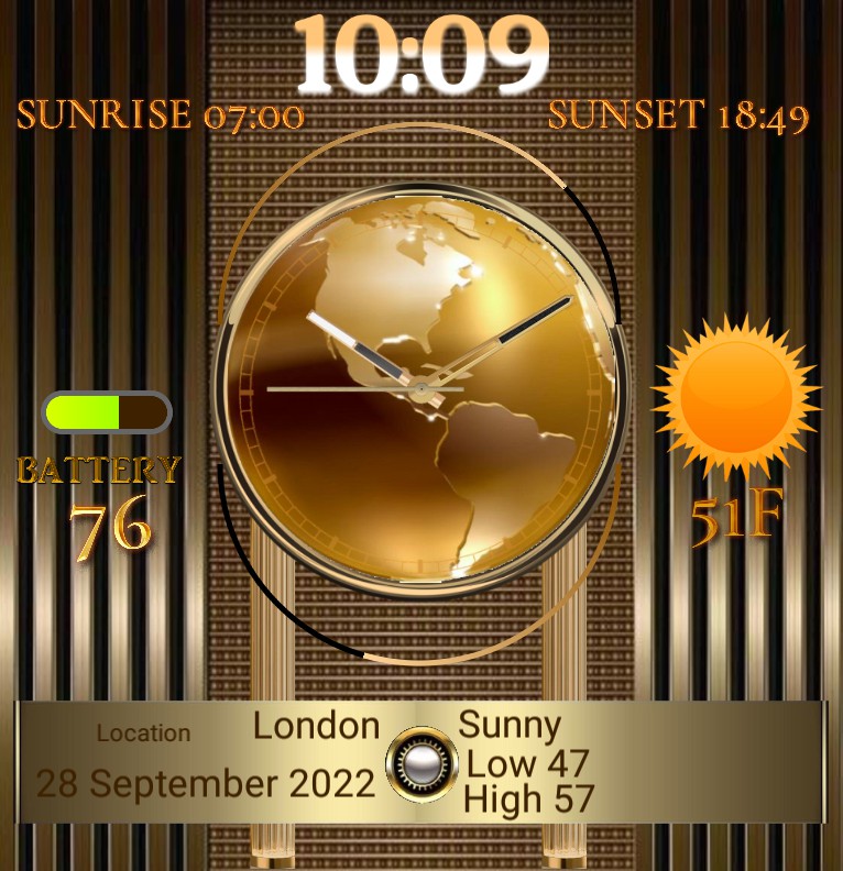 Horloge large ronds 005 gold world Copy