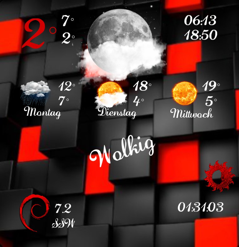 Widget Wetter Red Black