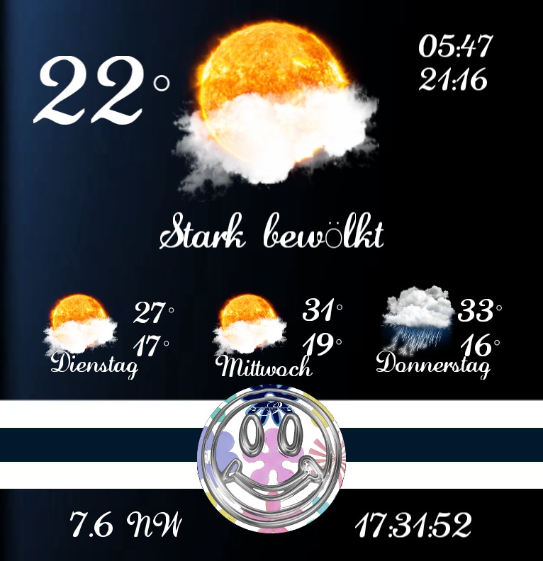Widget Wetter Smiley bunt 