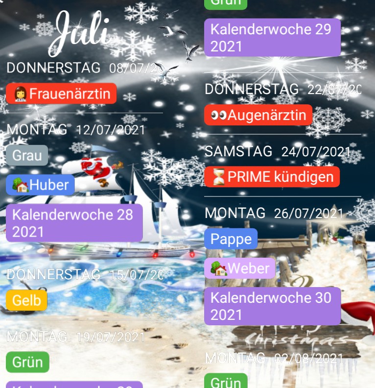 Termine Kuestenkind  20 Weihnachten Nacht