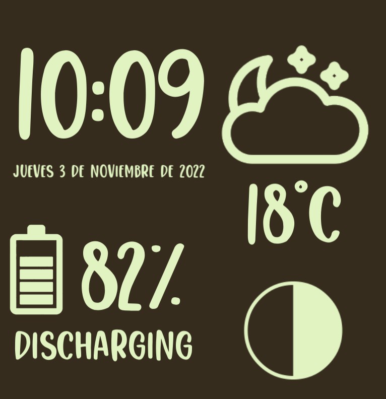 Time, battery, weather, date