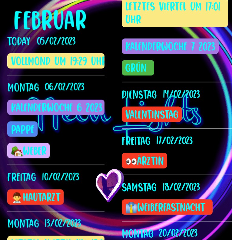 Termine Neon lights 