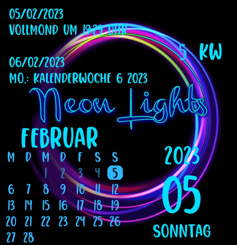 Kalender Neon lights 