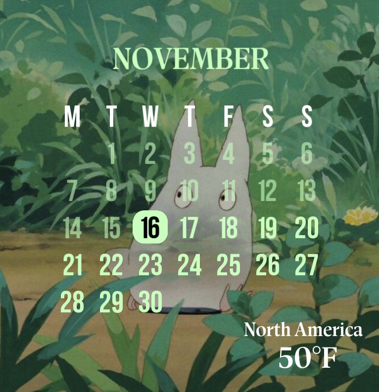 Totoro Calendar