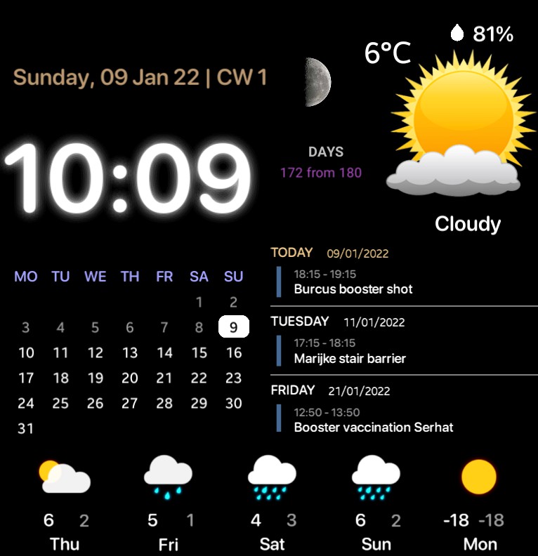  Weather - Calendar - Time Zone  Dark Copy