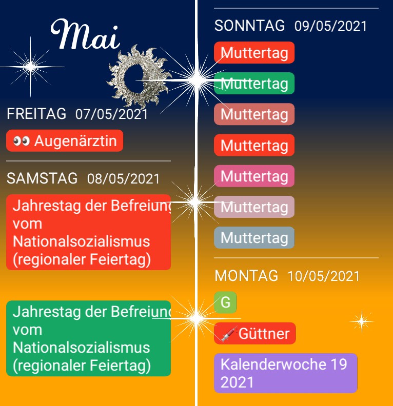  Termine  Sonnenmond 