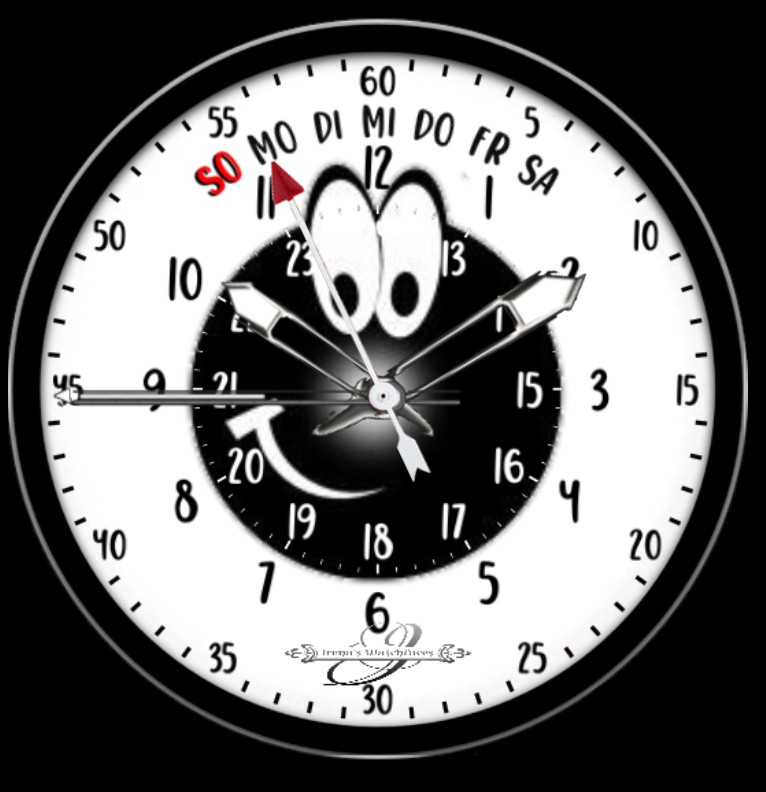 Clock Black Smiley 