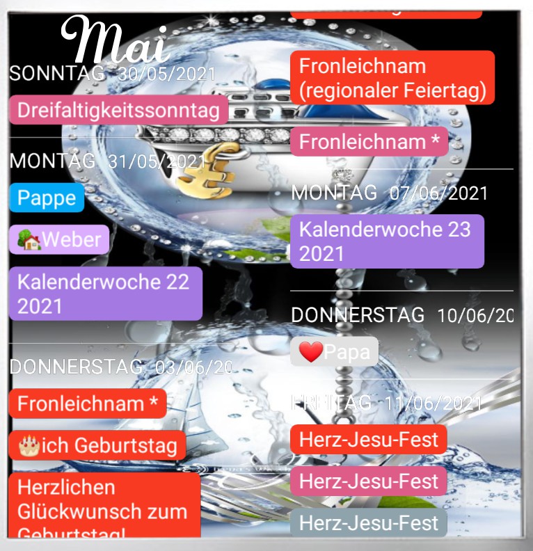 Termine Diamanten Schiff