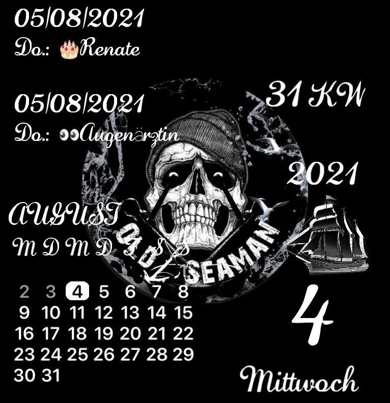 Kalender gross Old Seaman Skull 