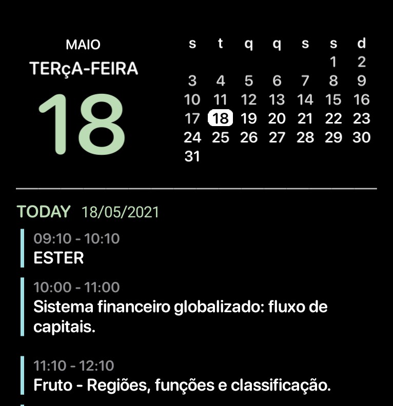 Grunes Widget. 