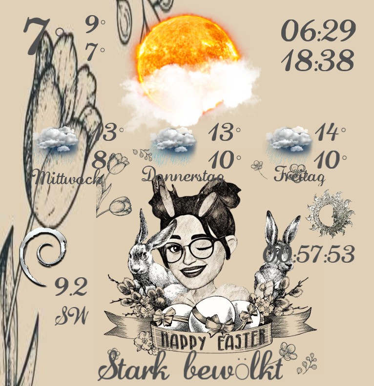 Widget Wetter Happy Easter Natur 