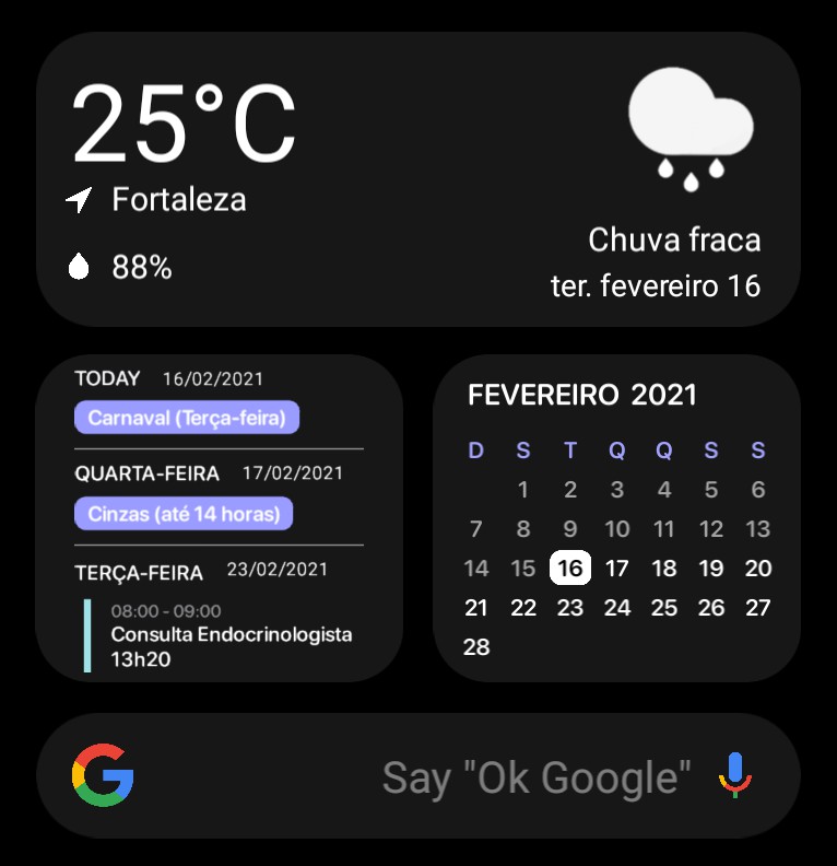 Search Bar Google + Weather - Dark
