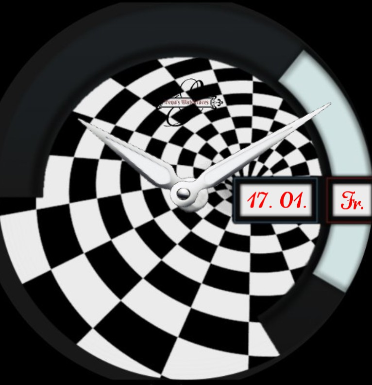Clock The Black White Red 