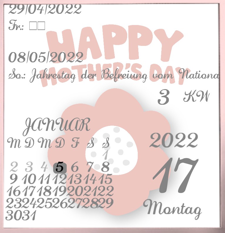 Kalender Happy Mothers day 