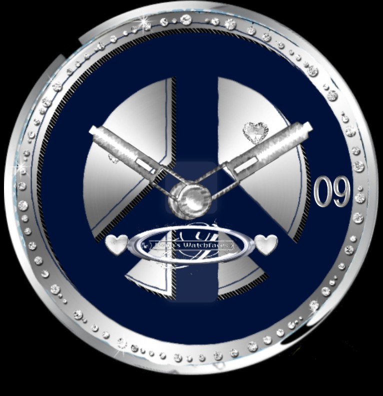 Clock Diamond Peace dunkelblau 