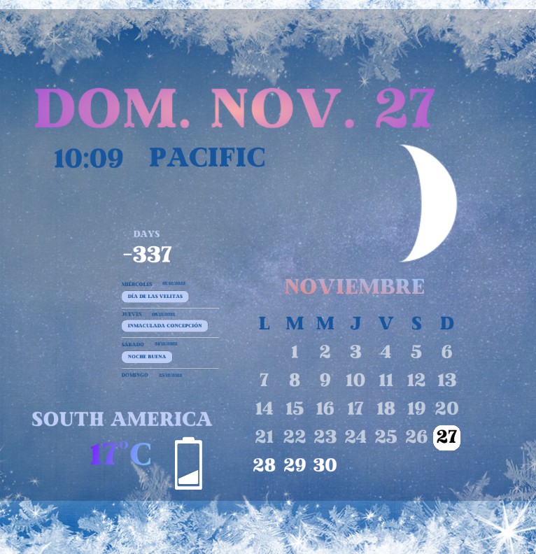 Moon phase weather time ect,- galaxy themed  Copy