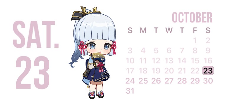 Ayaka Calendar Copy