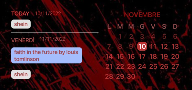 red calendar