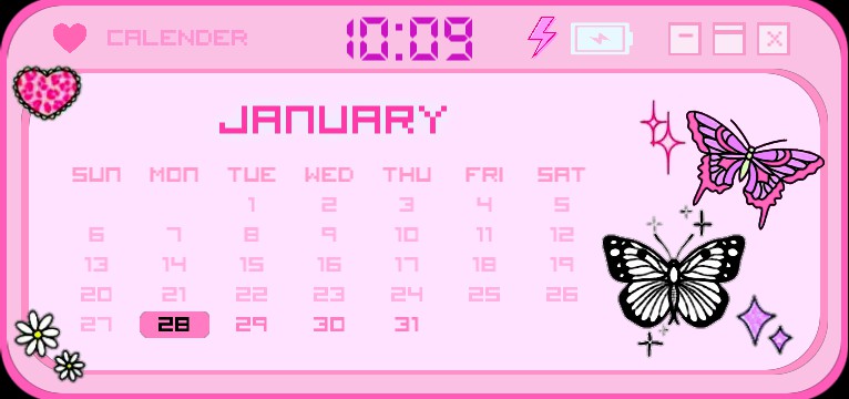 Pink Butterfly Calendar Nezuko Copy