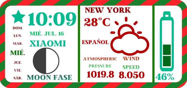 time,battery,weather etc