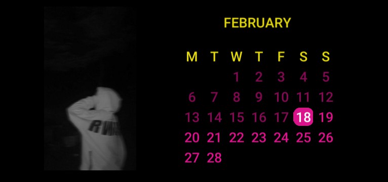 dark aesthetic widget calendar 