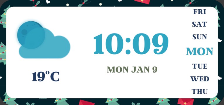 Holiday Minimalist Clock and Weather