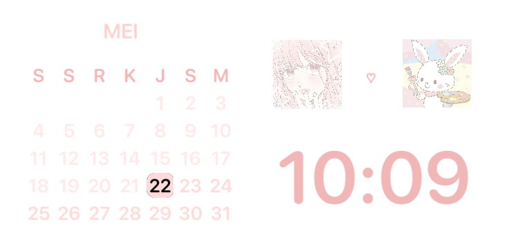 pink cute soft widget long, simple 