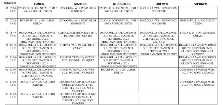 horario 