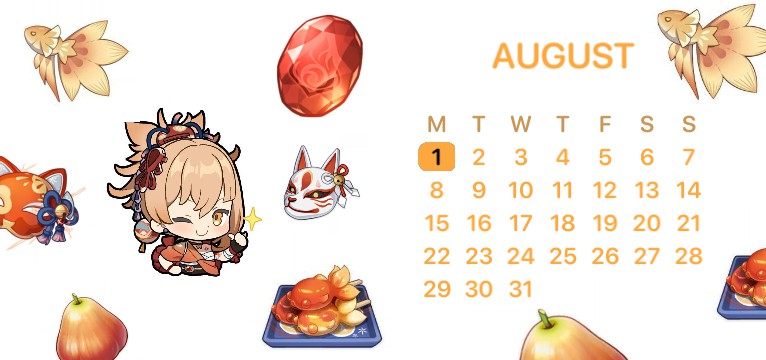 yoimiya calendar