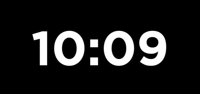 CLOCK WHITE W BLACK OUTLINE