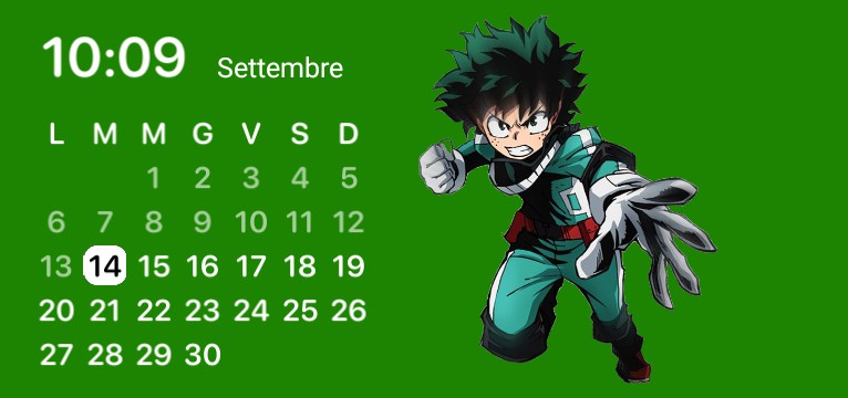green anime calendar