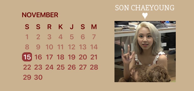 Chaeyoung Twice calendar